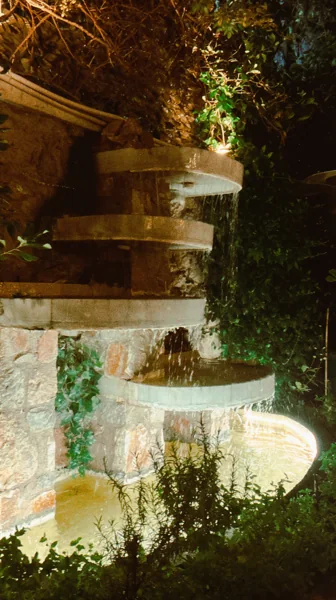 dinner, the fountain